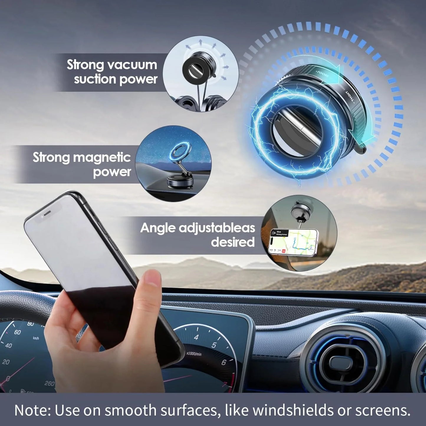 70%OFF- 360°Phone Holder With 3 Pcs MicroFiber Clothes + Brush