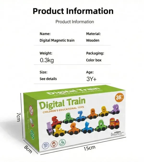 Wooden Magnetic 1–10 Number Train – Learn Through Play