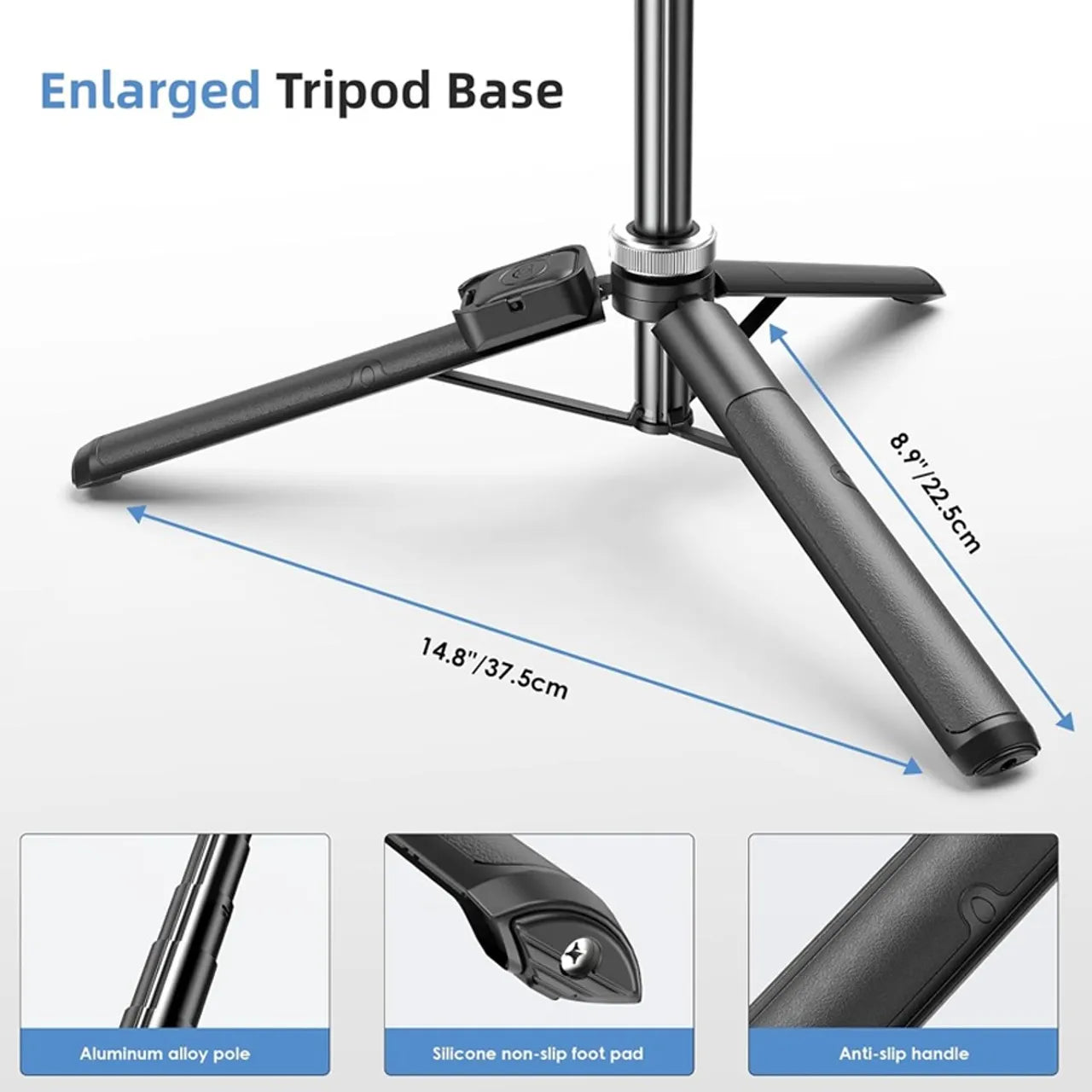 🔥Limited Stock- MagicGrip Pro – Compact 3-in-1 Selfie Stick Tripod with Remote | 6 Months Warranty