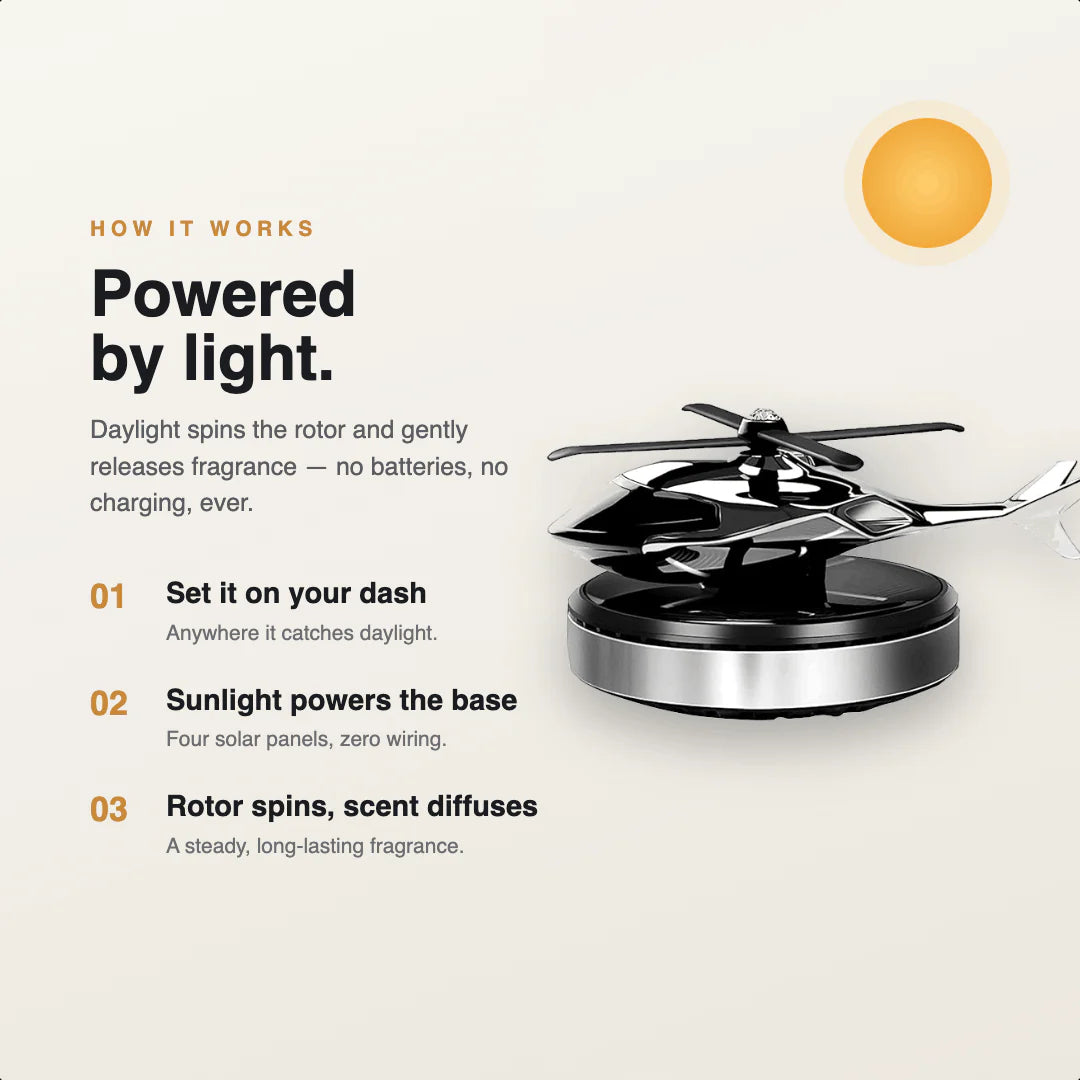 Solar Helicopter Design Car Perfume & Air Freshener