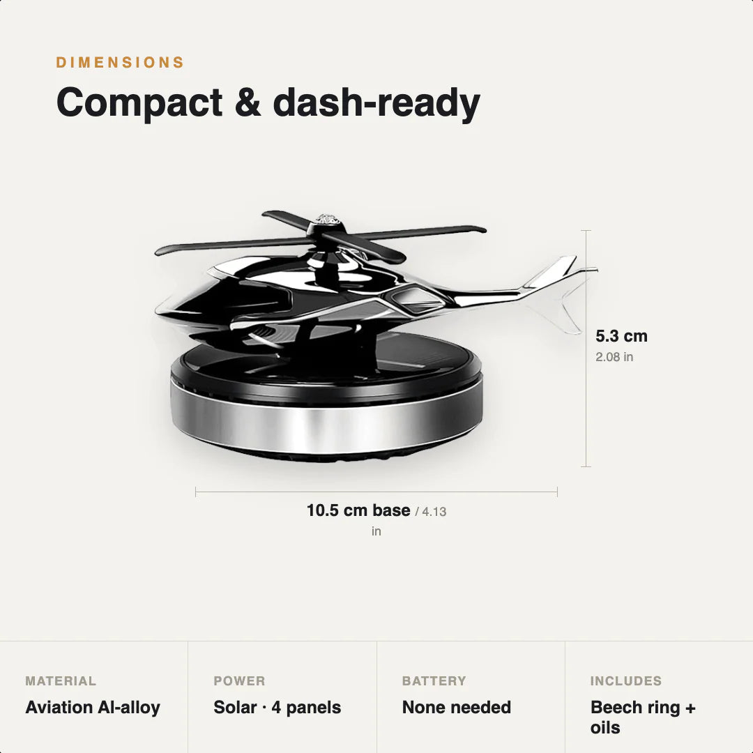 Solar Helicopter Design Car Perfume & Air Freshener