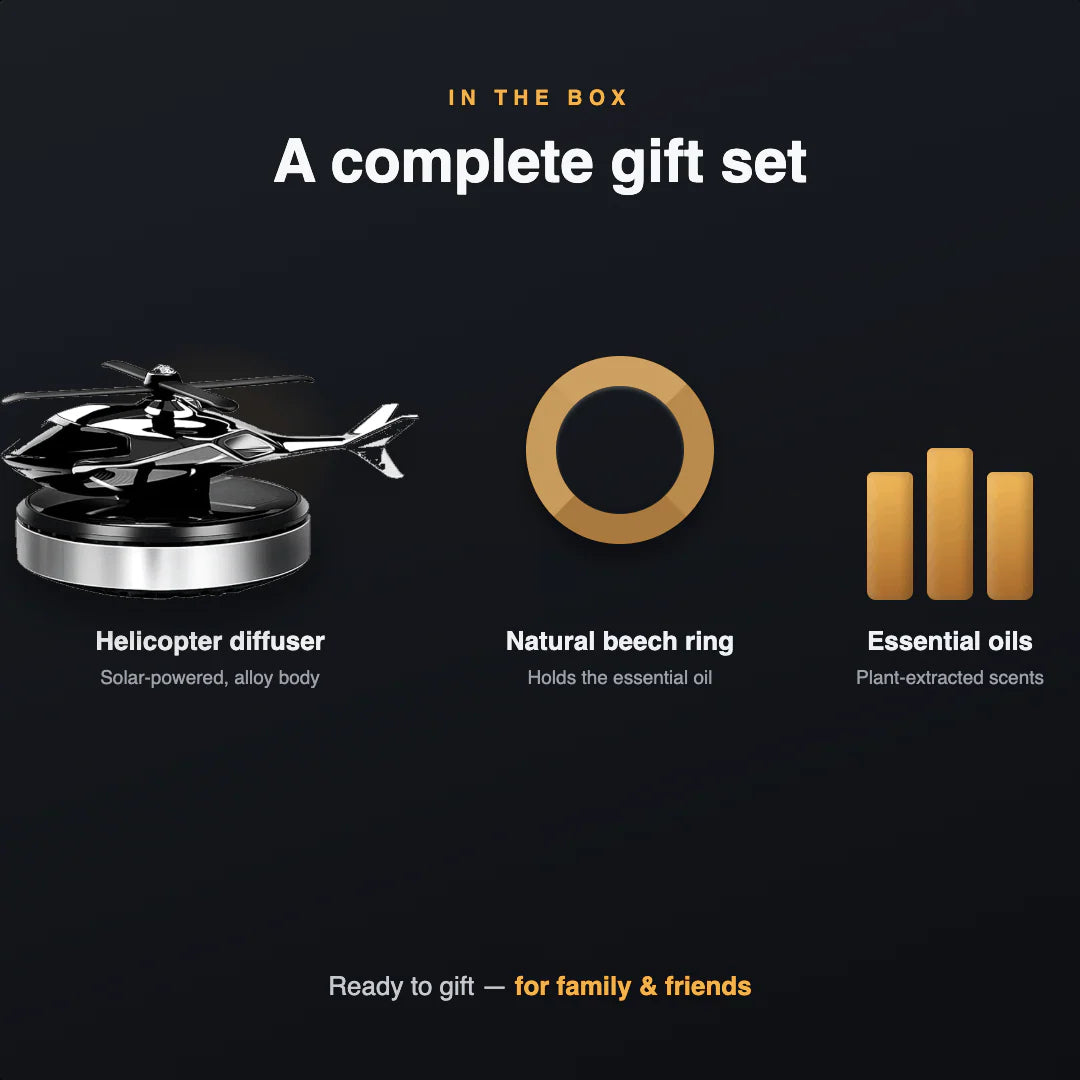 Solar Helicopter Design Car Perfume & Air Freshener