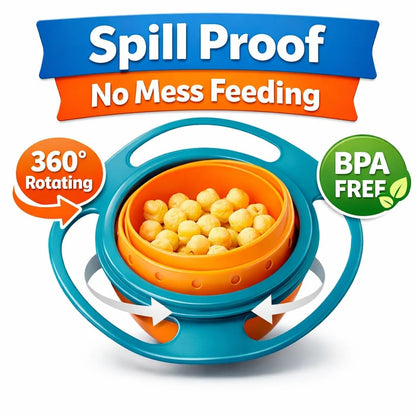 360° Rotating Spill Proof Gyro Bowl for Toddlers