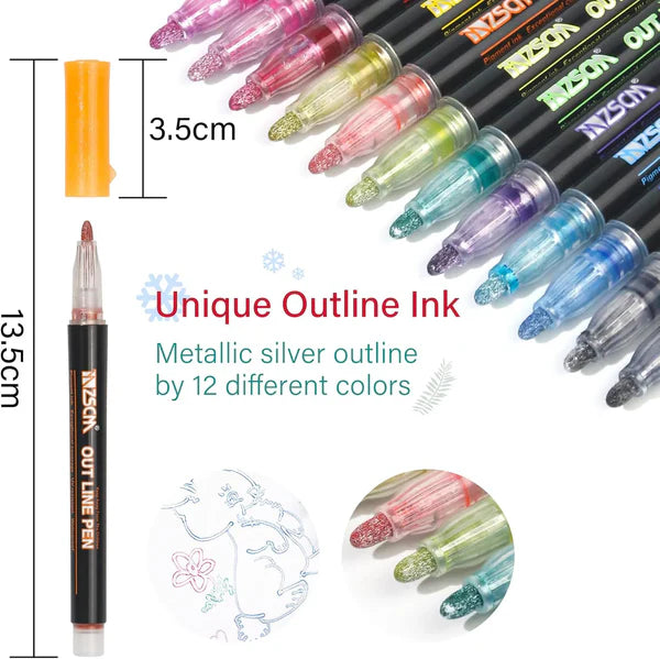 🔥50%OFF - Outline Markers | 12 Color Set