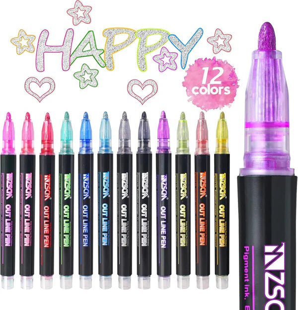 🔥50%OFF - Outline Markers | 12 Color Set