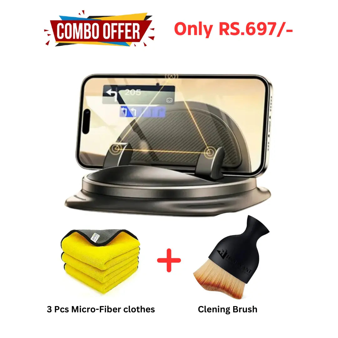 70% OFF- 360°Phone Holder With 3 Pcs MicroFiber Clothes + Brush