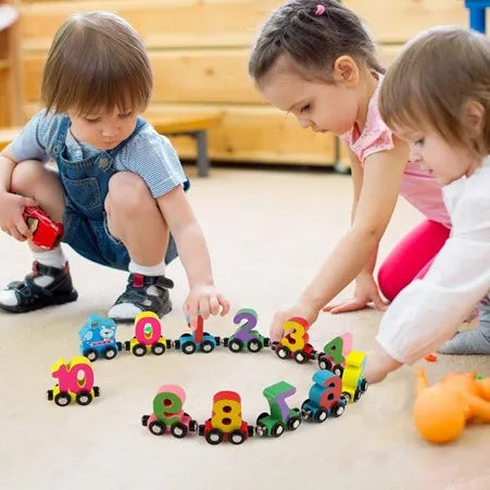 Wooden Magnetic 1–10 Number Train – Learn Through Play