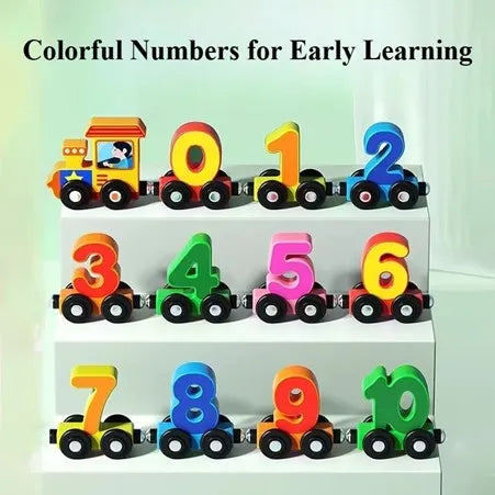 Wooden Magnetic 1–10 Number Train – Learn Through Play