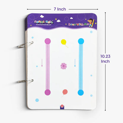 68 Pages Reusable Tracing Line book to improve HAND WRITING For 2+ Years kids