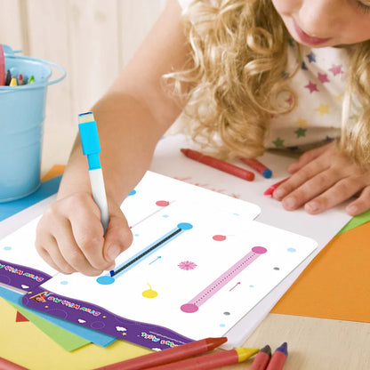 68 Pages Reusable Tracing Line book to improve HAND WRITING For 2+ Years kids