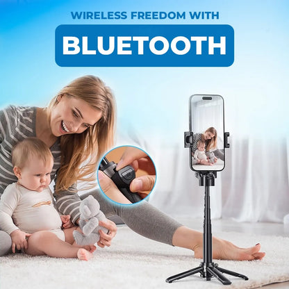 🔥Limited Stock-  MagicGrip Pro – Compact 3-in-1 Selfie Stick Tripod with Remote | 6 Months Warranty
