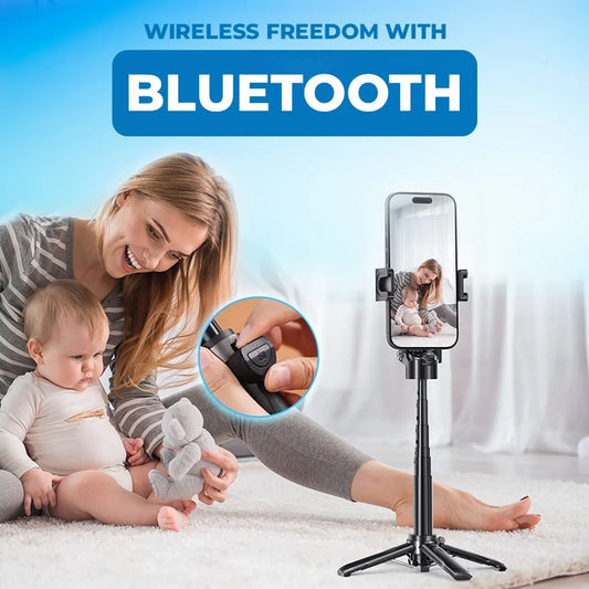 🔥Limited Stock-  MagicGrip Pro – Compact 3-in-1 Selfie Stick Tripod with Remote | 6 Months Warranty