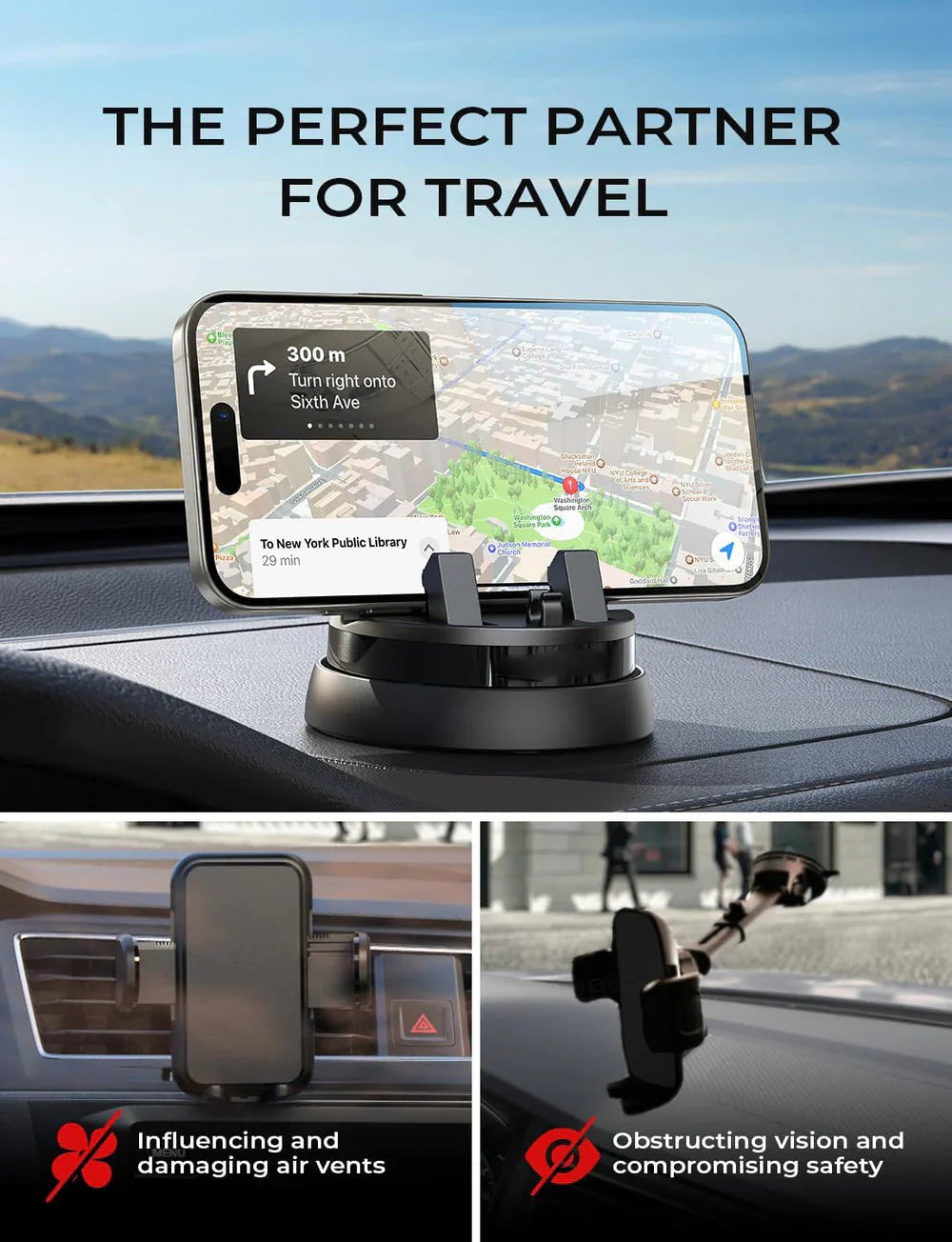 70% OFF- DriveSecure™ Gravity-Lock Phone Mount Combo